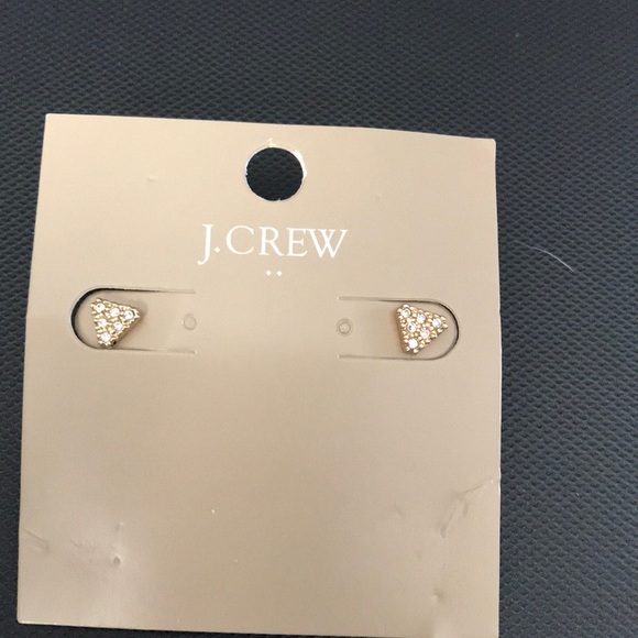 J. Crew Jewelry - J.Crew Gold triangle pave earrings